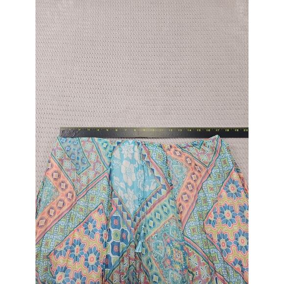 Ruby Rd Skirt Womens 16 Midi Length Floral Geometric Patteren Elastic Waist - Picture 3 of 6